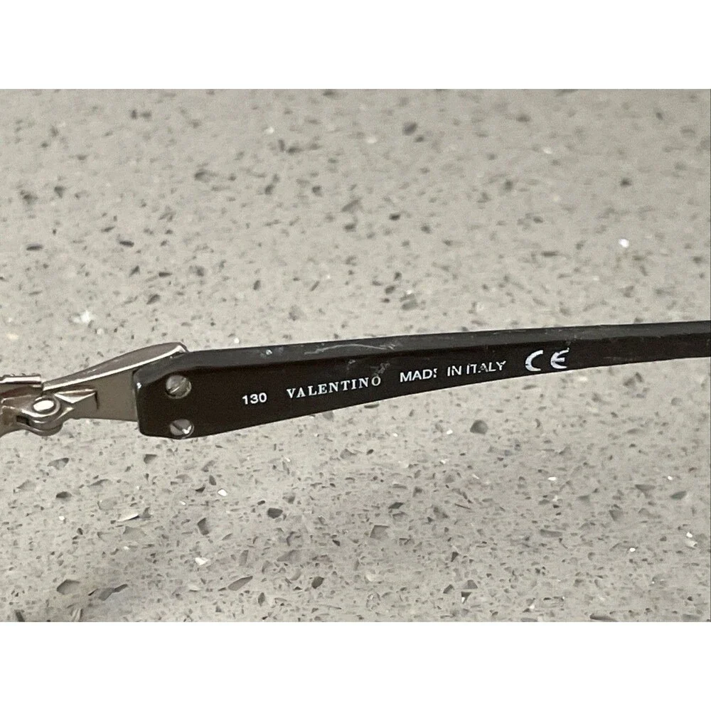 Valentino Eyeglasses Frames Only 5650/U 06CD 54-18-130 Silver Black Italy
